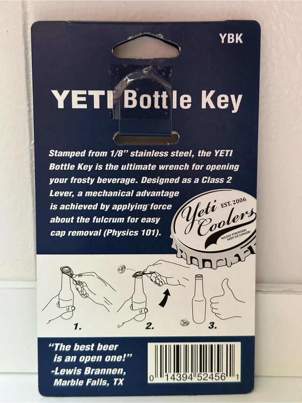 YETI Bottle Key Bottle Opener Stainless steel. Beer Bottle  Opener. Bar tool NWT